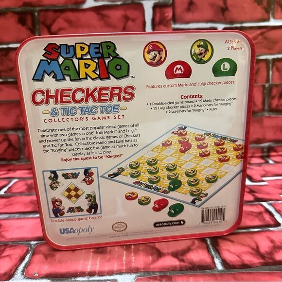 Nintendo Super Mario Checkers Tic Tac Toe Board Game - Picture 5 of 6